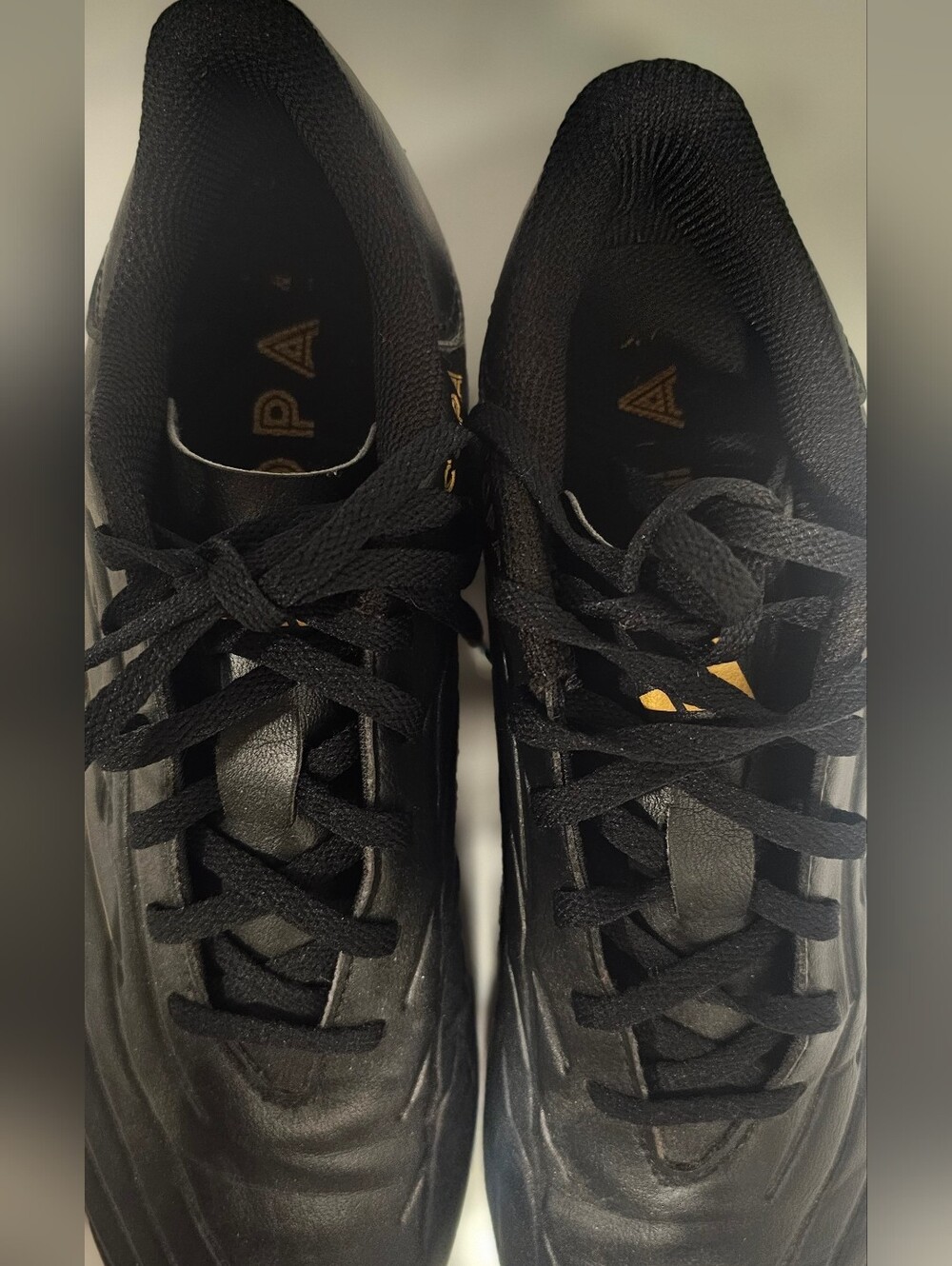 Adidas Copa Pure FG Soccer Cleats - Black/Gold - Men's Size 9